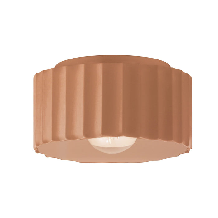 Justice Designs CER-6185-ADOB One Light Flush-Mount, Adobe