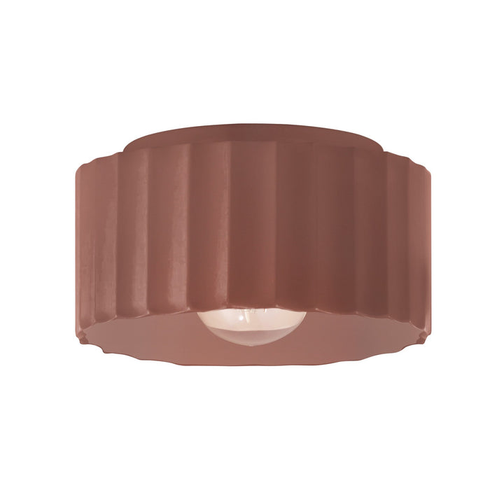 Justice Designs CER-6185-CLAY One Light Flush-Mount, Canyon Clay