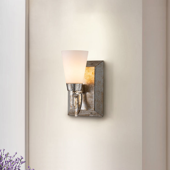 Lucas + McKearn BB1006S-1 One Light Bath, Silver Leaf