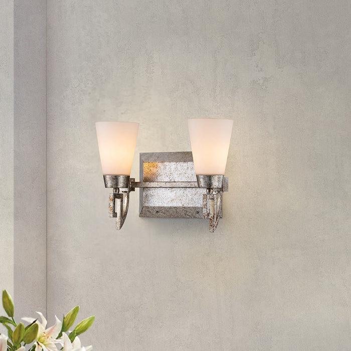 Lucas + McKearn BB1006S-2 Two Light Bath, Silver Leaf