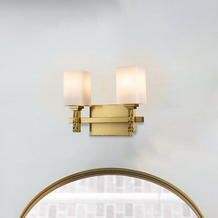 Lucas + McKearn BB1101AGB-2 Two Light Bath, Aged Brass