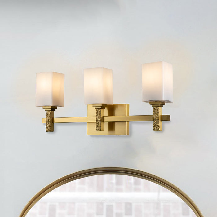 Lucas + McKearn BB1101AGB-3 Three Light Bath, Aged Brass
