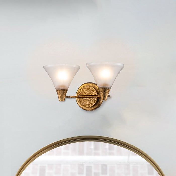Lucas + McKearn BB1114G-2 Two Light Bath, Gold Leaf