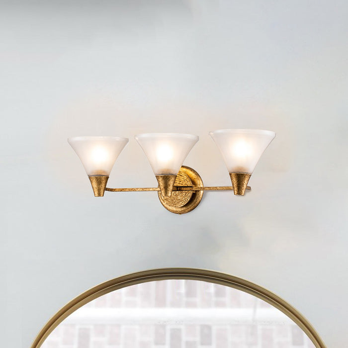 Lucas + McKearn BB1114G-3 Three Light Bath, Gold Leaf