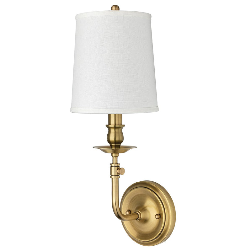 Hudson Valley 171-AGB One Light Wall Sconce, Aged Brass
