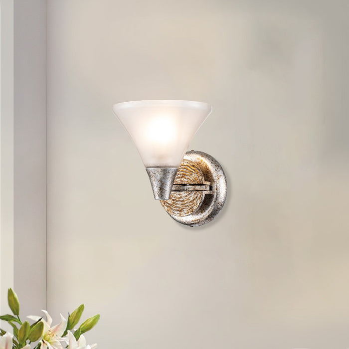 Lucas + McKearn BB1114S-1 One Light Bath, Silver Leaf