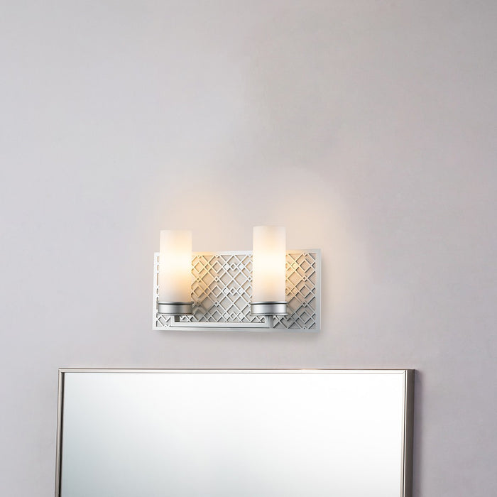 Lucas + McKearn BB1185LS-2 Two Light Bath, Lacquered Silver