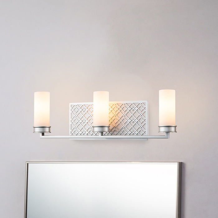 Lucas + McKearn BB1185LS-3 Three Light Bath, Lacquered Silver