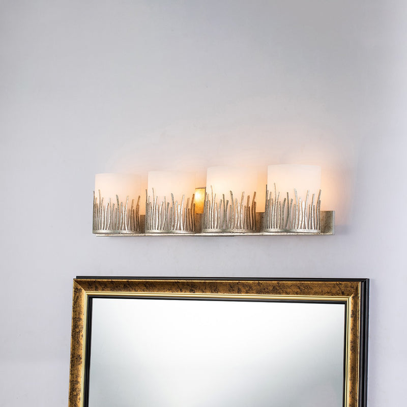 Lucas + McKearn BB90610S-4 Four Light Bath Bar, Silver