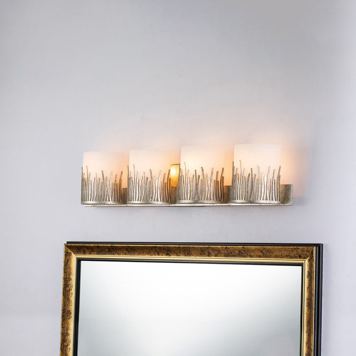 Lucas + McKearn BB90610S-4 Four Light Bath Bar, Silver