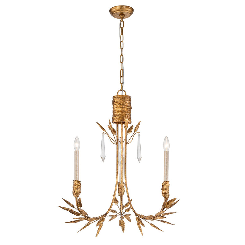 Lucas + McKearn CH7407G-3 Three Light Chandelier, Gold