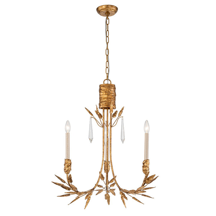 Lucas + McKearn CH7407G-3 Three Light Chandelier, Gold