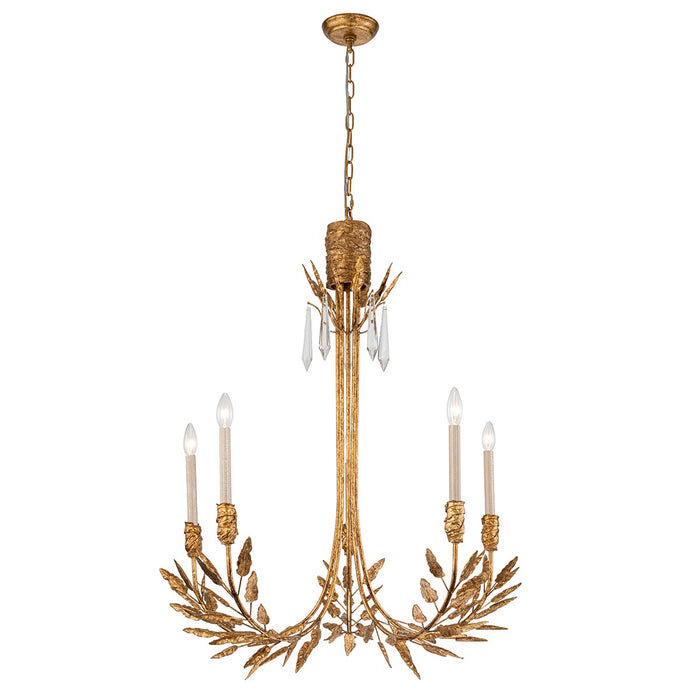 Lucas + McKearn CH7407G-5 Five Light Chandelier, Gold