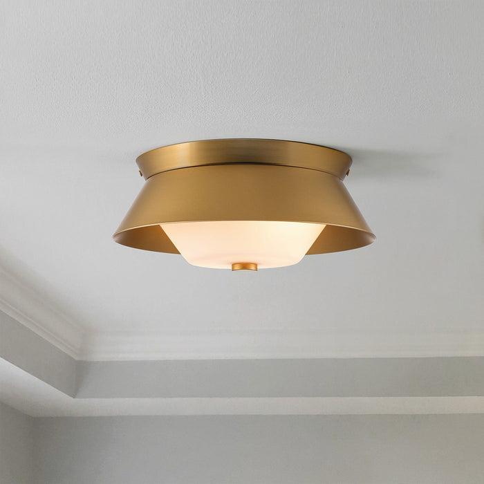Lucas + McKearn FM1004LG-10 Two Light Flush Mount, Lacquered Gold