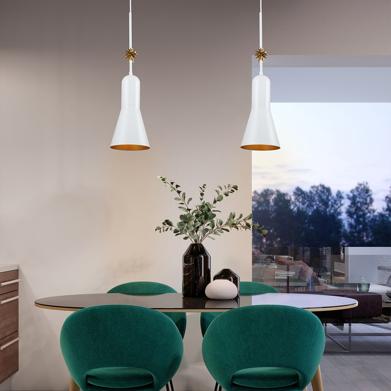 Lucas + McKearn PD00115W-1 One Light Pendant, White