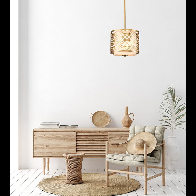 Lucas + McKearn PD1185LG-1 Two Light Pendant, Lacquered Gold