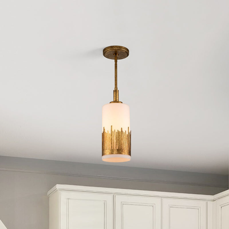 Lucas + McKearn PD20319G-1 One Light Pendant, Gold Leaf
