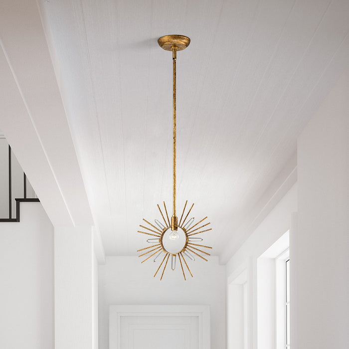 Lucas + McKearn PD90647G-1 One Light Pendant, Gold Leaf