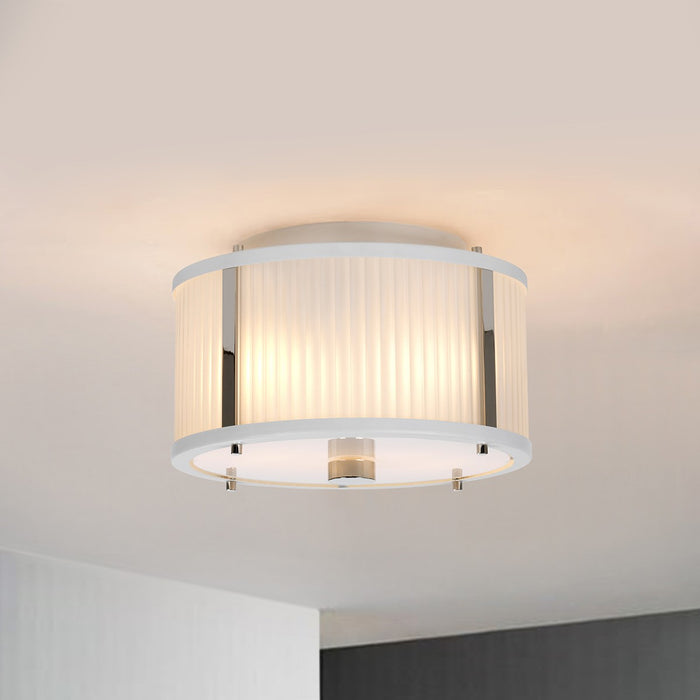Lucas + McKearn PD-CORONA2P-WPN Two Light Flush Mount, White