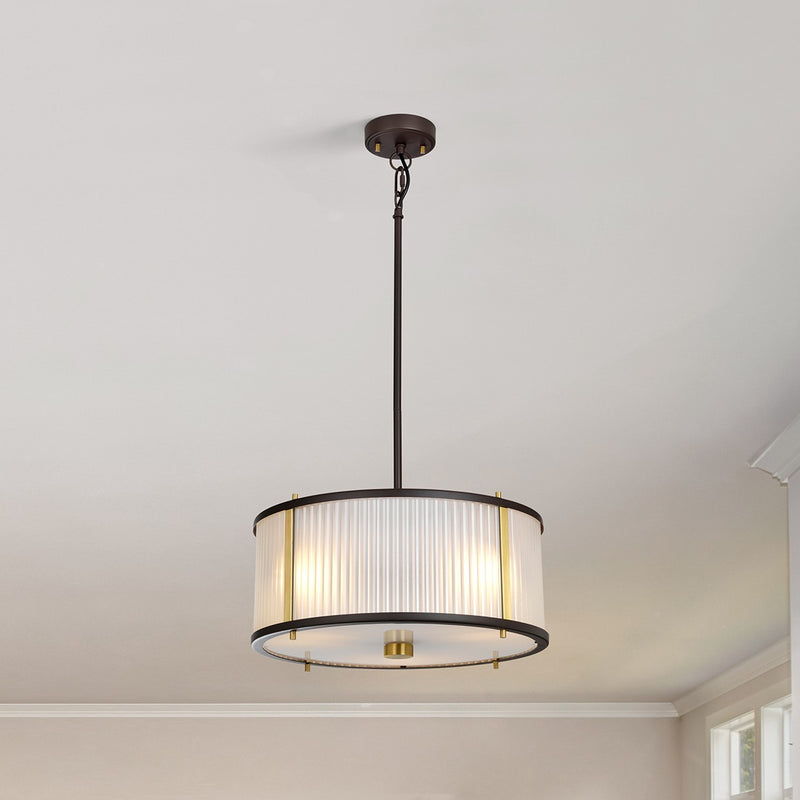 Lucas + McKearn PD-CORONA3P-BAB Three Light Pendant, Museum Bronze