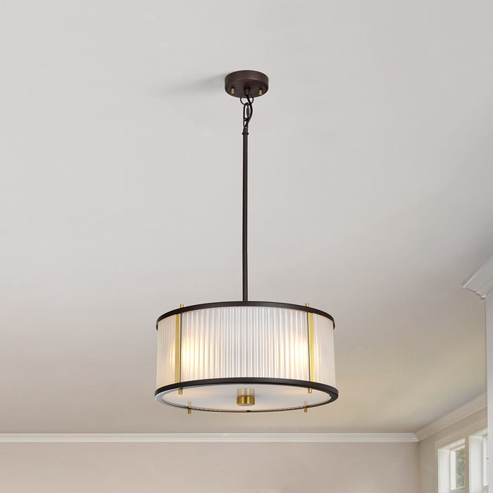 Lucas + McKearn PD-CORONA3P-BAB Three Light Pendant, Museum Bronze