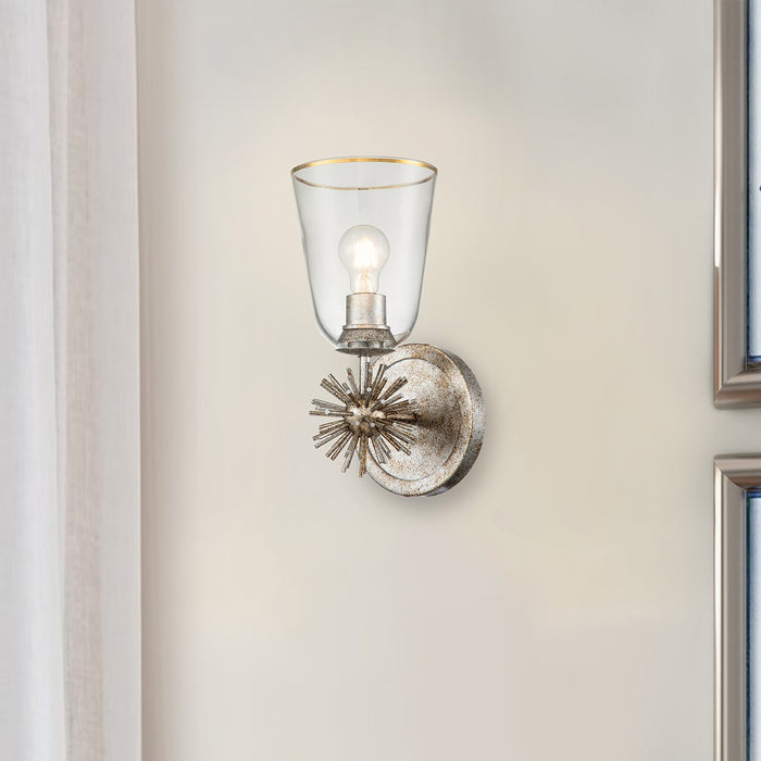Lucas + McKearn SC00957S-1 One Light Wall Sconce, Silver Leaf