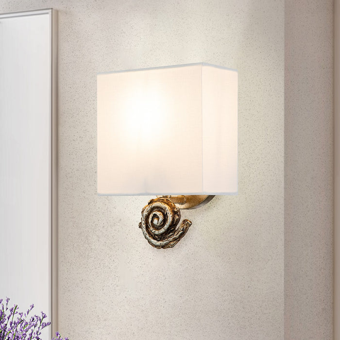 Lucas + McKearn SC1161S-1 One Light Wall Sconce, Silver Leaf