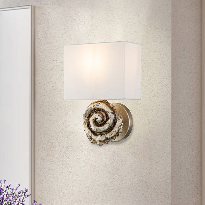 Lucas + McKearn SC1163S-1 One Light Wall Sconce, Silver Leaf