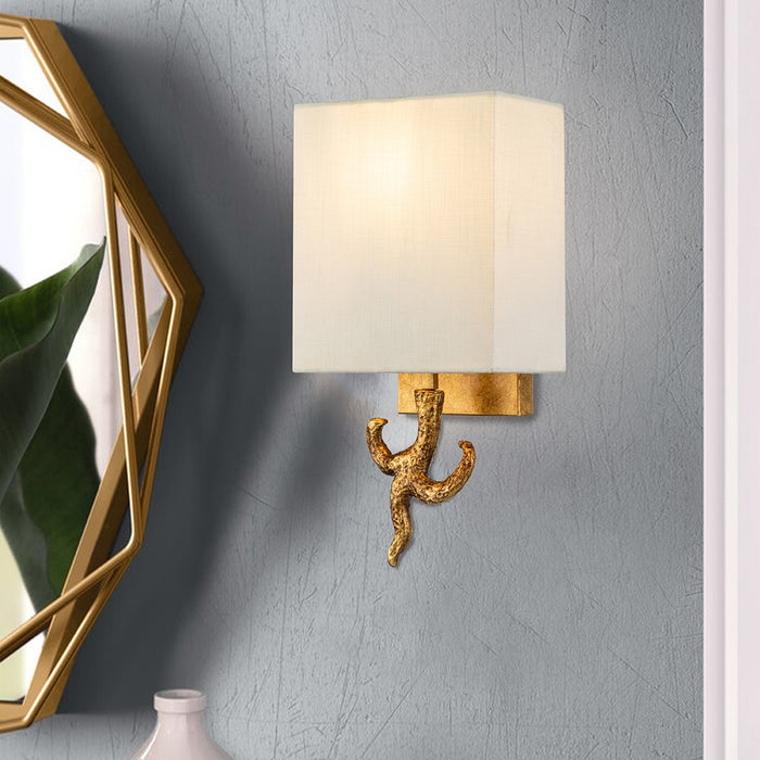 Lucas + McKearn SC7037G-1 One Light Wall Sconce, Gold Leaf