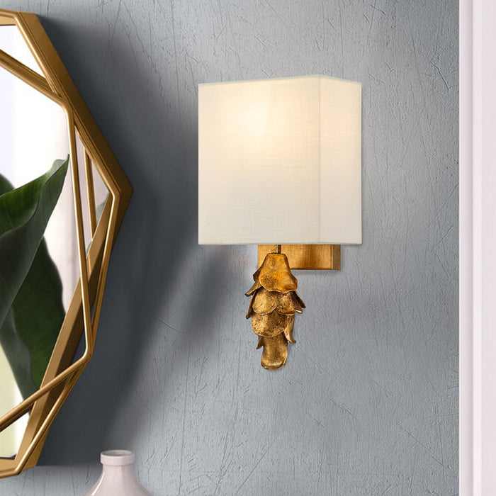 Lucas + McKearn SC7038G-1 One Light Wall Sconce, Gold Leaf