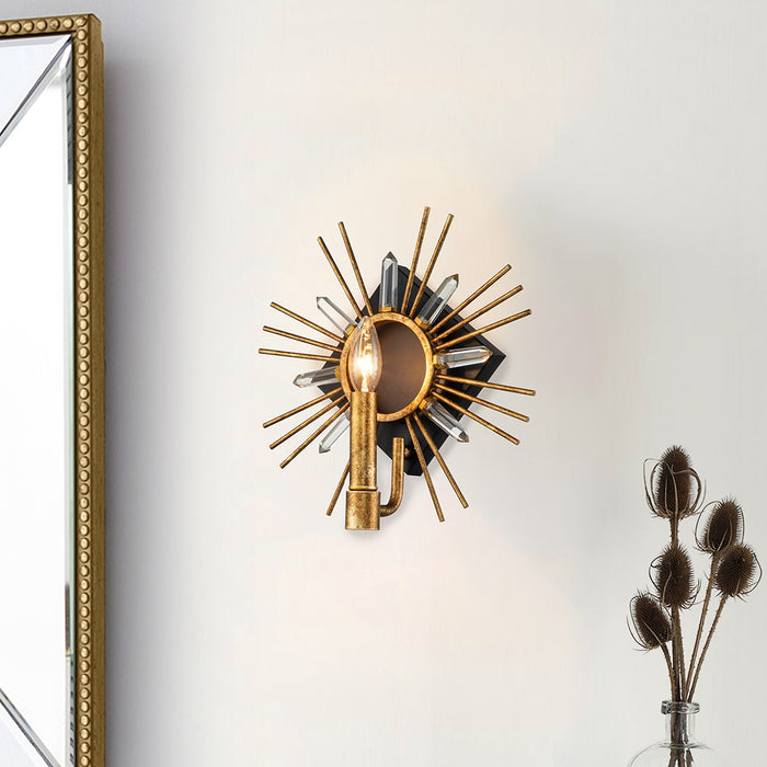 Lucas + McKearn SC90647G-1 One Light Wall Sconce, Gold Leaf