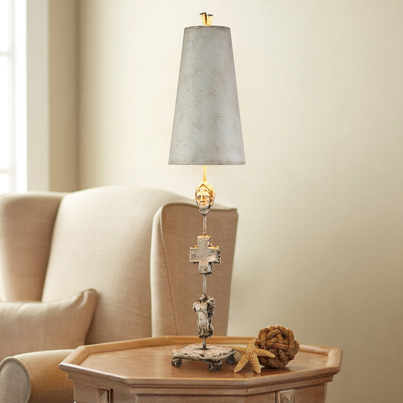Lucas + McKearn TA1162 One Light Table Lamp, Bone White