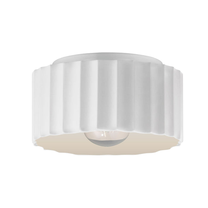 Justice Designs CER-6185-WHT One Light Flush-Mount, Gloss White