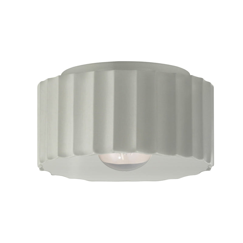 Justice Designs CER-6185W-MAT One Light Outdoor Flush Mount, Matte White