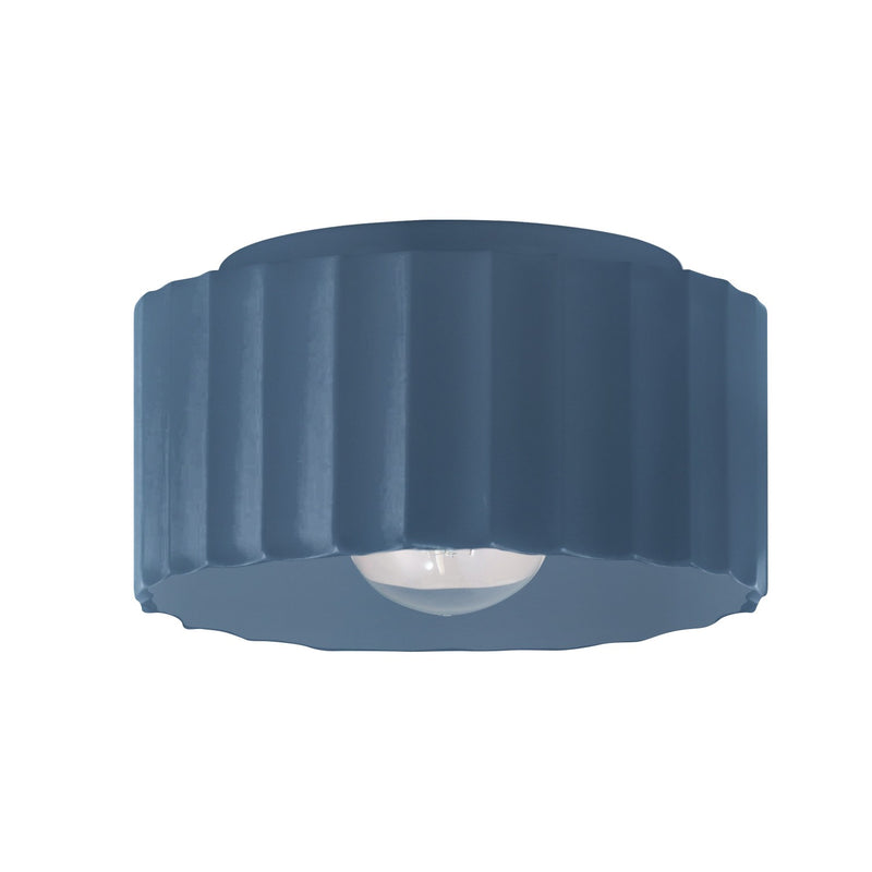 Justice Designs CER-6185W-MID One Light Outdoor Flush Mount, Midnight Sky