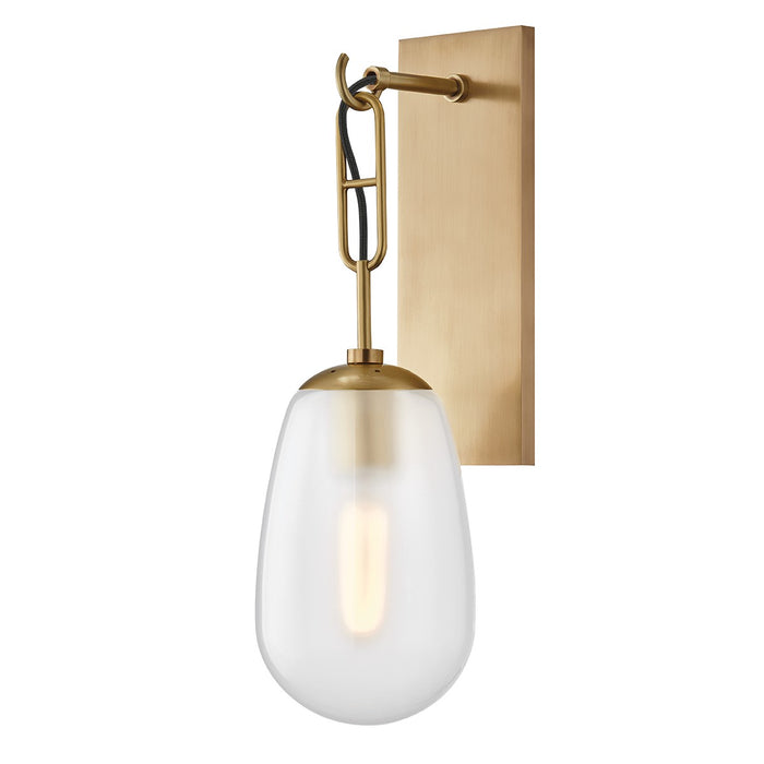 Hudson Valley 2101-AGB One Light Wall Sconce, Aged Brass