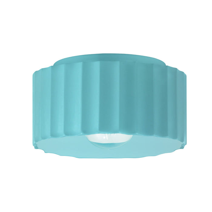 Justice Designs CER-6185W-RFPL One Light Outdoor Flush Mount, Reflecting Pool
