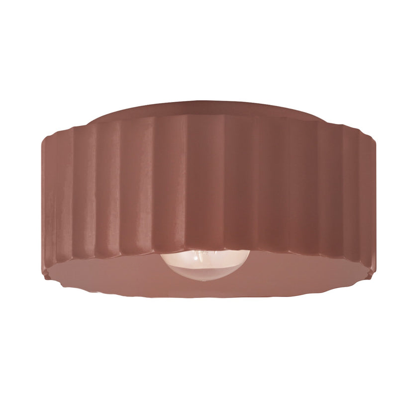 Justice Designs CER-6187-CLAY One Light Flush-Mount, Canyon Clay