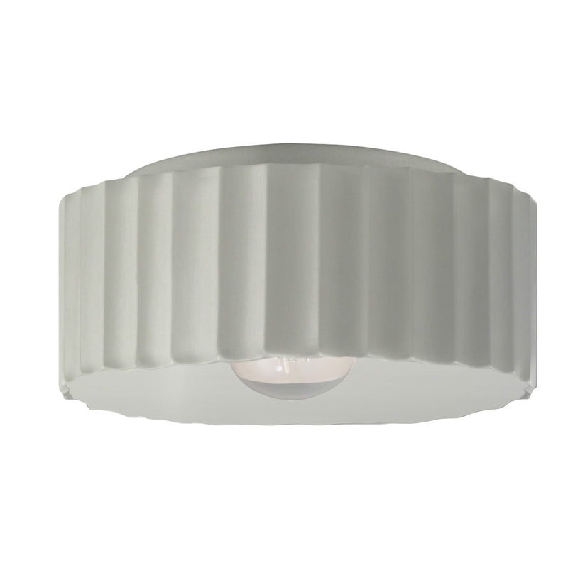 Justice Designs CER-6187-MAT One Light Flush-Mount, Matte White