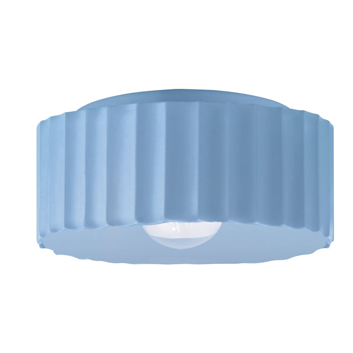 Justice Designs CER-6187-SKBL One Light Flush-Mount, Sky Blue