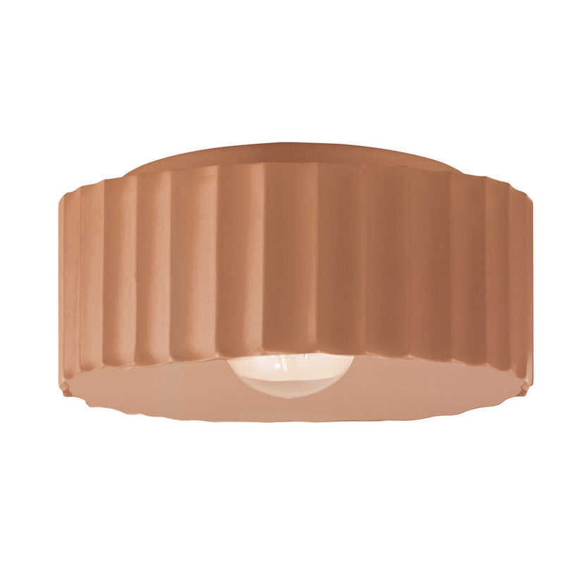 Justice Designs CER-6187W-ADOB One Light Outdoor Flush Mount, Adobe