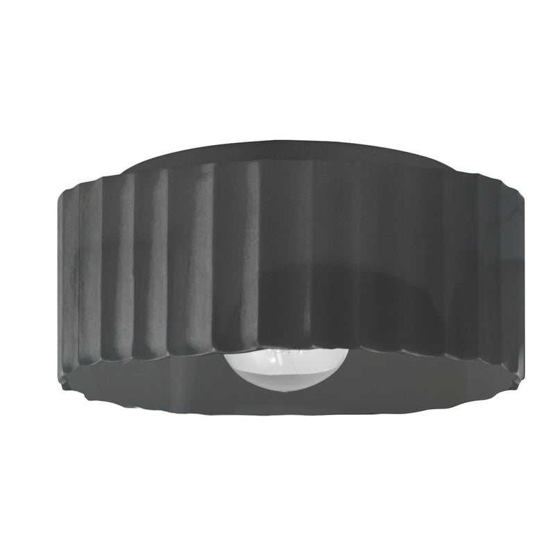Justice Designs CER-6187W-GRY One Light Outdoor Flush Mount, Gloss Grey