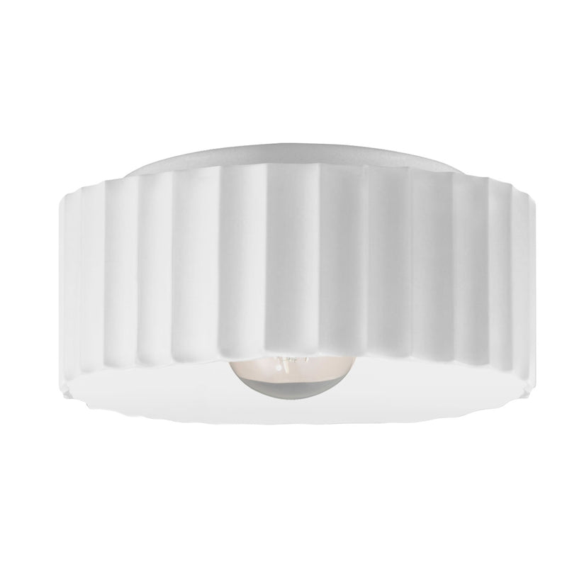 Justice Designs CER-6187-WHT One Light Flush-Mount, Gloss White