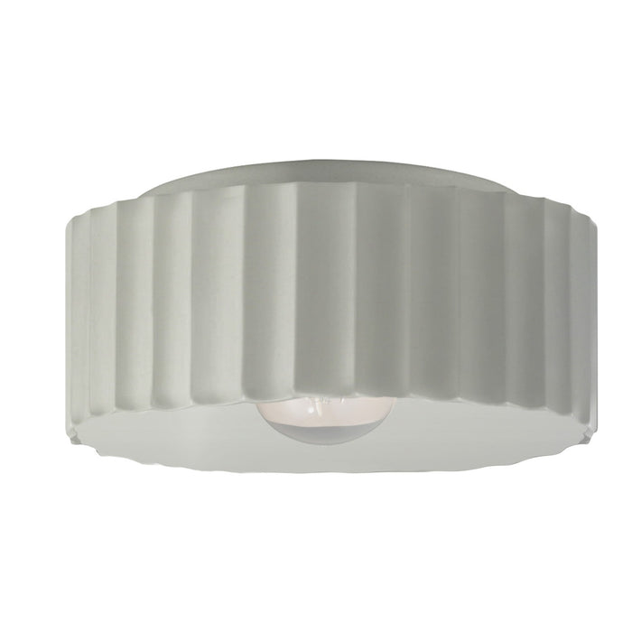 Justice Designs CER-6187W-MAT One Light Outdoor Flush Mount, Matte White
