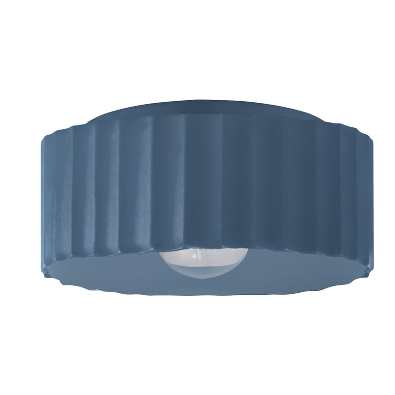 Justice Designs CER-6187W-MID One Light Outdoor Flush Mount, Midnight Sky