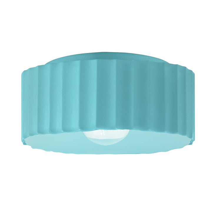 Justice Designs CER-6187W-RFPL One Light Outdoor Flush Mount, Reflecting Pool