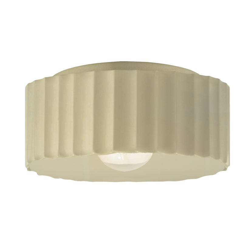 Justice Designs CER-6187W-VAN One Light Outdoor Flush Mount, Vanilla (Gloss)