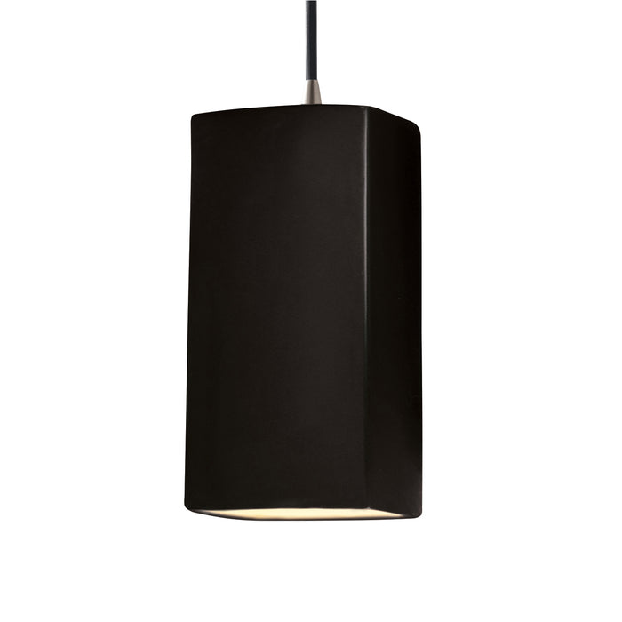 Justice Designs CER-6210-CRB-NCKL-BKCD One Light Pendant, Carbon - Matte Black