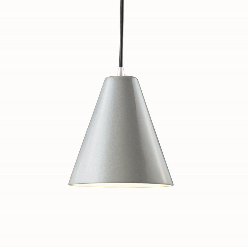 Justice Designs CER-6220-CRK-CROM-BKCD One Light Pendant, White Crackle
