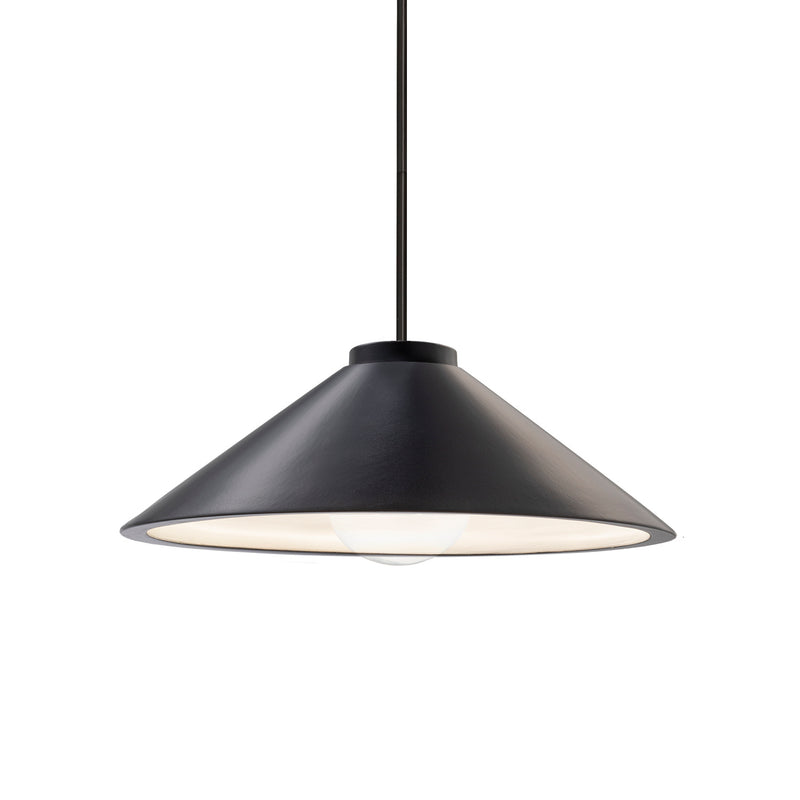Justice Designs CER-6240-CRB-MBLK-RIGID One Light Pendant, Carbon - Matte Black